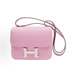 HERMES Constance 19 Silver buckle crossbody single-shoulder Bag 19 Women\'s Hibiscus Purple Forest Purple